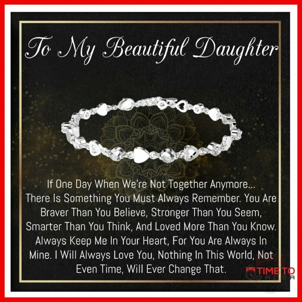 Sterling Silver Plated Charm Bracelet For Daughter Gift